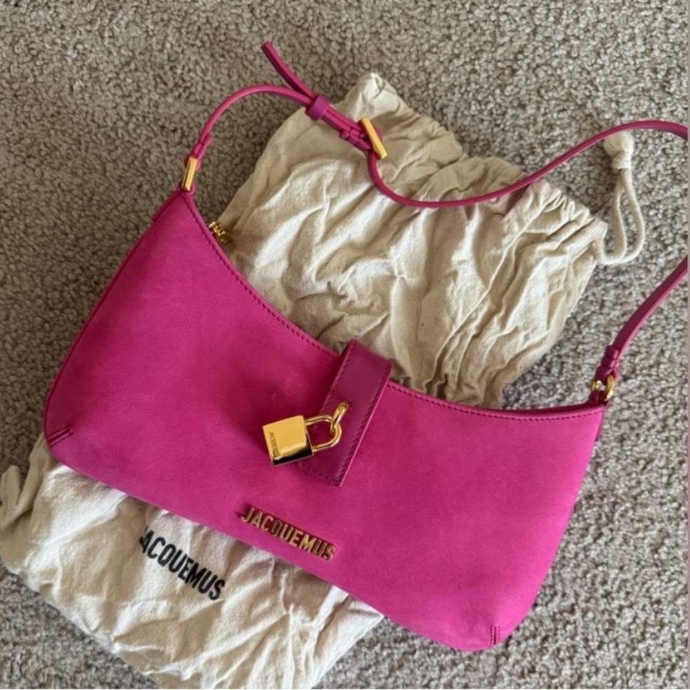 Jacquemus Le Bisou Cadenas pink shoulder bag baguette mini micro purse - Picture 3 of 7